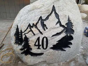 Stone Engraved Address Marker